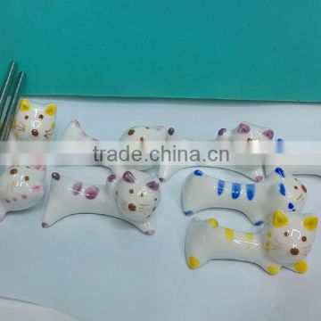 High quality Creative lovely cat shape ceramics chopsticks holder chopsticks rack rest