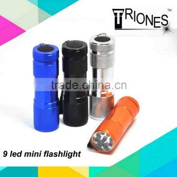 (160133) High power aluminum alloy 9led promotional mini oem torch