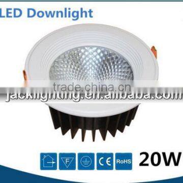 20W High lumen COB LED Downlight Hot Sale 82RA Epistar Chip Retrofit Dimmable 220V COB Recessed LED Downlights high power