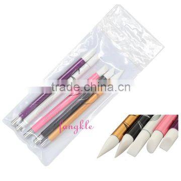 2016new nail art brush tool 5pcs silicone nail brush