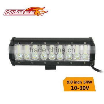 54w 9 inch led light bar with 3w cree chips,off road/jeep/truck driving lights