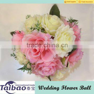 Factory wholesale 20cm diameter two colors flower ball for wedding decor