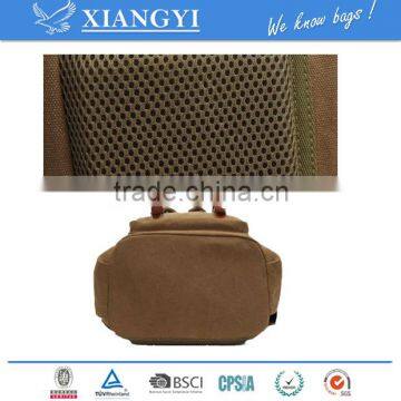Vintage Men's Military Canvas Leather Travel Backpack Hiking Rucksack School Bag New Design in 2016 photo-4