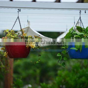 hanging flower pot , Home Garden Plastic Flower Pot ,Hanging Planter With Iron,hanging basket,