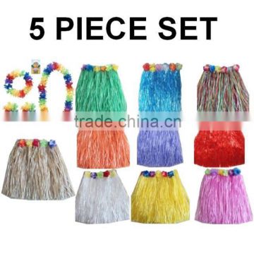 Pretty design beach decoration raffia hawaiian hula dance skirt BWG-2587