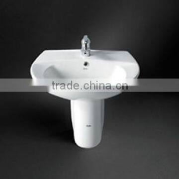 Round ceramic Half Pedestal wash Basin