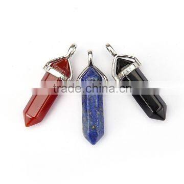 Beautiful 3 pcs Lapis Lazuli/Red Agate/Black Onyx Silver Plated Healing Point Gemstone Pendant (Chain is not Included)