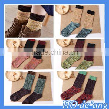 MHo-217 Hot Selling Autumn Japanese Retro Style Cotton Socks Women in Tube Socks Piles of Socks photo-4