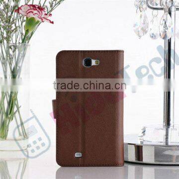 Cross Texture Leather Case for Samsung Galaxy Note2 N7100, Wallet Leather Case For Galaxy Note 2 N7100,Standing Design