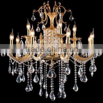 Modern Luxury Wrought Iron Zinc Alloy Crystal Chandelier Lighting Pendant Light CZ5119/8+4