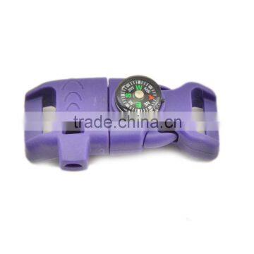 2017 New Bushcraft 1/2" Whistle Compass Buckles w/ Flint Fire Starter & Striker for Paracord Bracelet photo-2