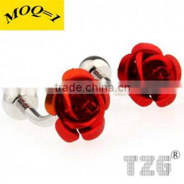 Fashion Stainless Steel Rose Cufflink