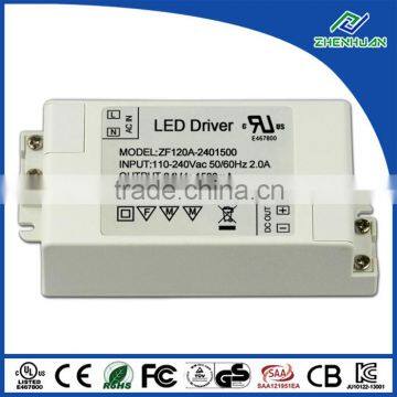 36W AC/DC Power Supply CE 24V 1500mA Led Driver Plastic Case
