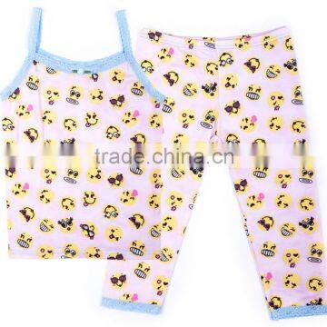 Wholesale Cozy Cute Printed Girls' Cotton Pajama Set