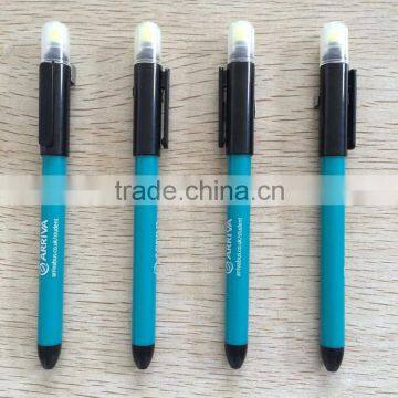 Plastic Highlighter Fluorescent Marker Pen Have Ball Pen