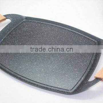 HQ Rectangle Aluminum Marble coating grill pan