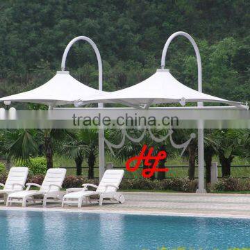 Knife coated tarpaulin fabric for architectural membranes