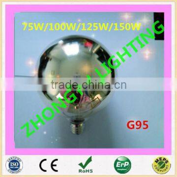 G95 shadowless lamp 25W40w60w E27 incandescent filament bulb plated light