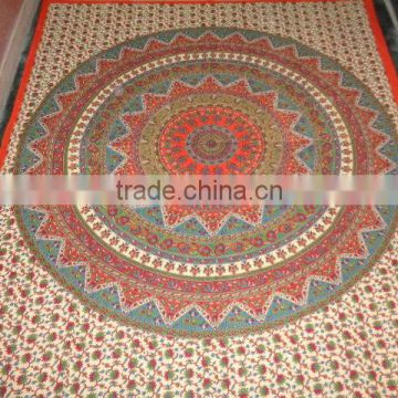 traditional printed round mandala tapestry