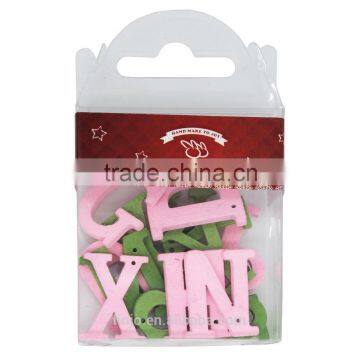 Colorful Wooden Letters Art Craft(pink/green) 16pcs/blister photo-2