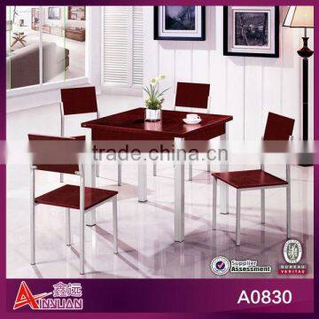 A0830 2013 hot sell 32" melamine cheap cassia siamea small square pedestal dining table