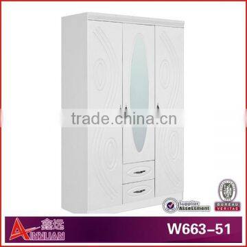 W663-51 Top Design Bedroom Wardrobe With 3 Doors