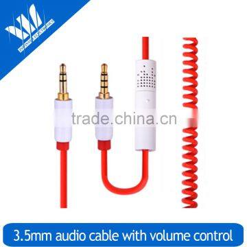 2015 hot selling 3.5mm audio cable with volume control China manufacturer