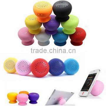 Wireless Bluetooth Mini Speaker Mushroom Waterproof Silicon Suction Cup Handfree Holder for Iphone 4 4s 5 5c 5s Itouch Ipad mini
