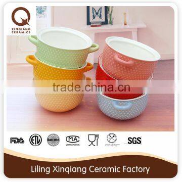 Wholesale ceramic mug with two handle