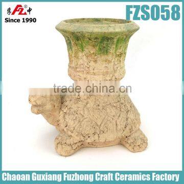 Moss tortoise shaped decorative plant pots