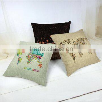 Creative world map printing high quality sofa chair cushion cover fabric