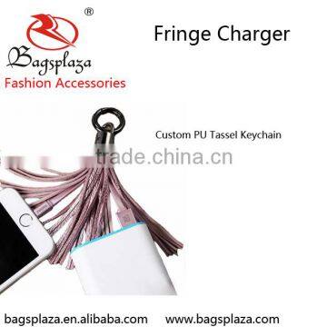 MK516 Fashion Gift Item Charge device and transmit data two in one USB pu Tassel Charge Cable