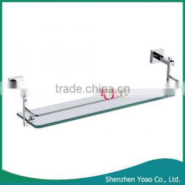 Top Grade Single Tier Wall Mounted Glass Bathroom Shelf