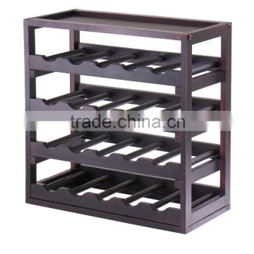 Removable Tray Wine Storage Cube Free Standing Four Tier bamboo Wine Rack