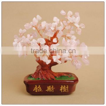 Rose Crystal Chinese Money tree , crystal tree