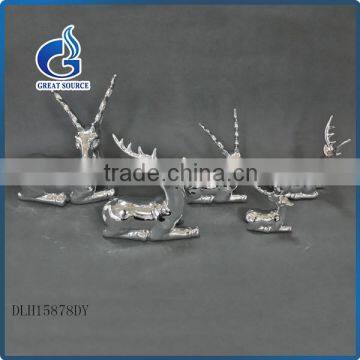 2016 animated silver ceramic reindeer for christmas decoration