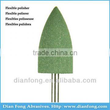 R106C 3/32" HP Shank Bullet Shaped Green Silicone Rubber Polishers Silicone Tool