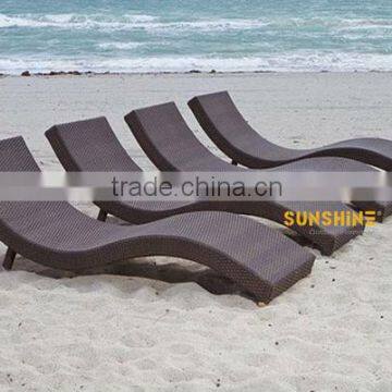 China manufacturer wholesale outdoor furniture sunbed/rattan sun lounger