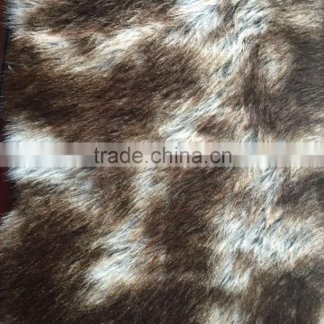 long pile high quality fake fur fabric, printed fur fabric