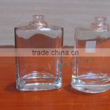 Square cosmetic glass bottle