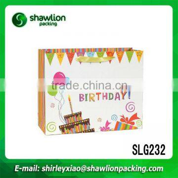 SLG232 new design birthday logo paper bag printing cute paper bag