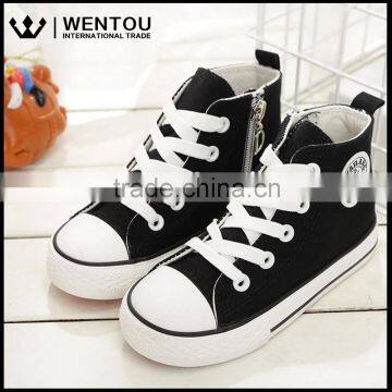 Children High-Top Lace Up Zipper Kids Canvas Sneaker photo-5