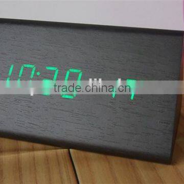 alarm clock wooden digital led sound control clock for gift clock