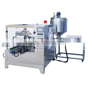 Liquid and paste condiment filling packing machine unit