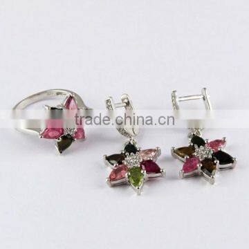 Big! Beautiful !! Turmuline_White C 925 Sterling Silver Set, 925 Designer Silver Jewellery Exporter, Silver Jewelry Supplier photo-3