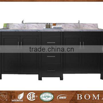 2016 Moden Design Gray Color Solid Wood Double Sink Waterproof Bathroom Cabinet