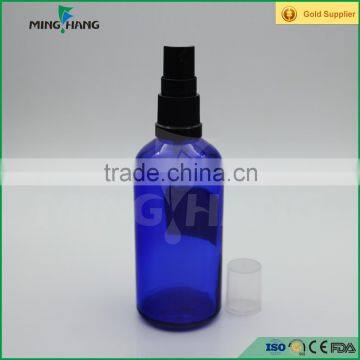 50ml high quality blue essential oil glass bottle with sprayer wholesale