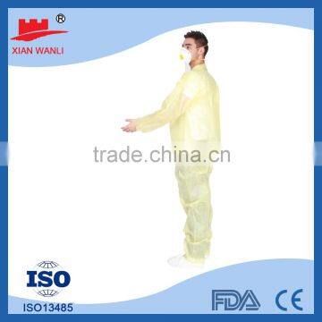 disposable yellow pp+pe coverall