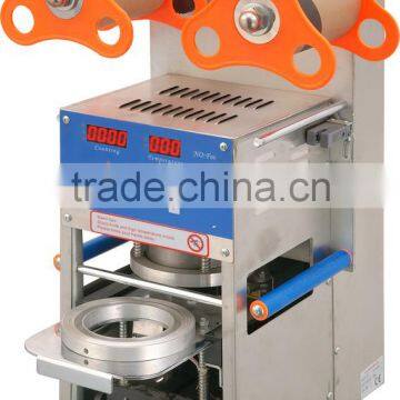 Shentop ST-QF08-SS CE all stainless steel Digital Full-automatic Sealing Sealer bubble tea plastic cup sealing machine