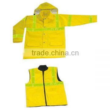 new style reflective 170T polyester pu raincoat